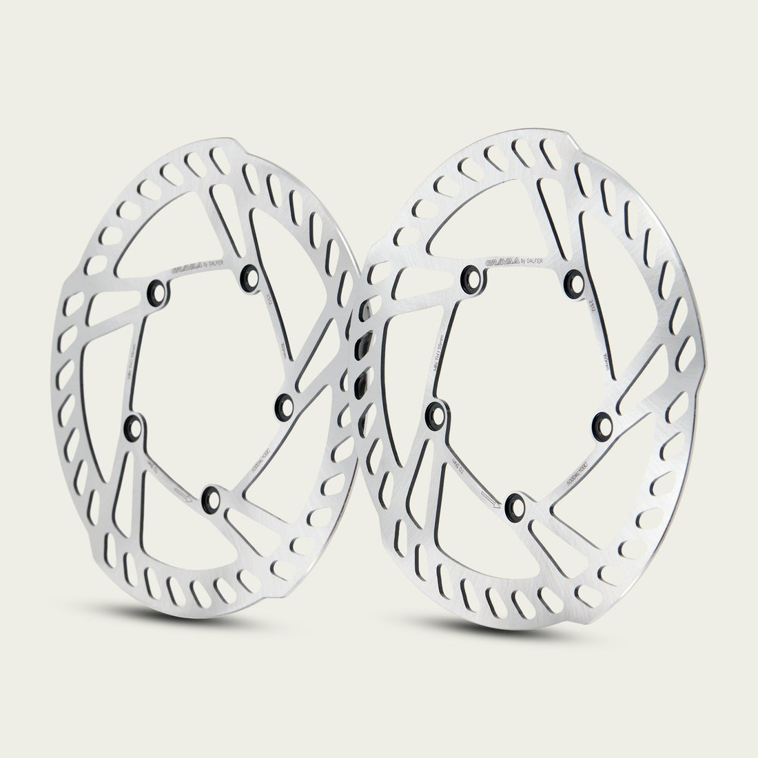 Close-up of Gravaa compatible brake rotors.