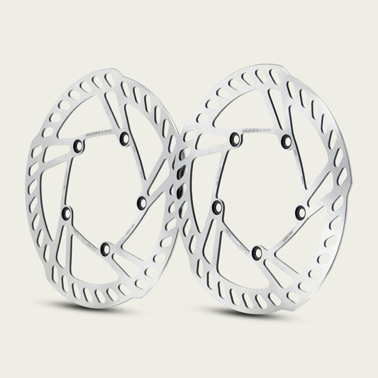 Close-up of Gravaa compatible brake rotors.