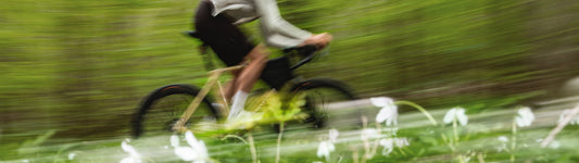 A rider enjoying Gravaa in the woods.